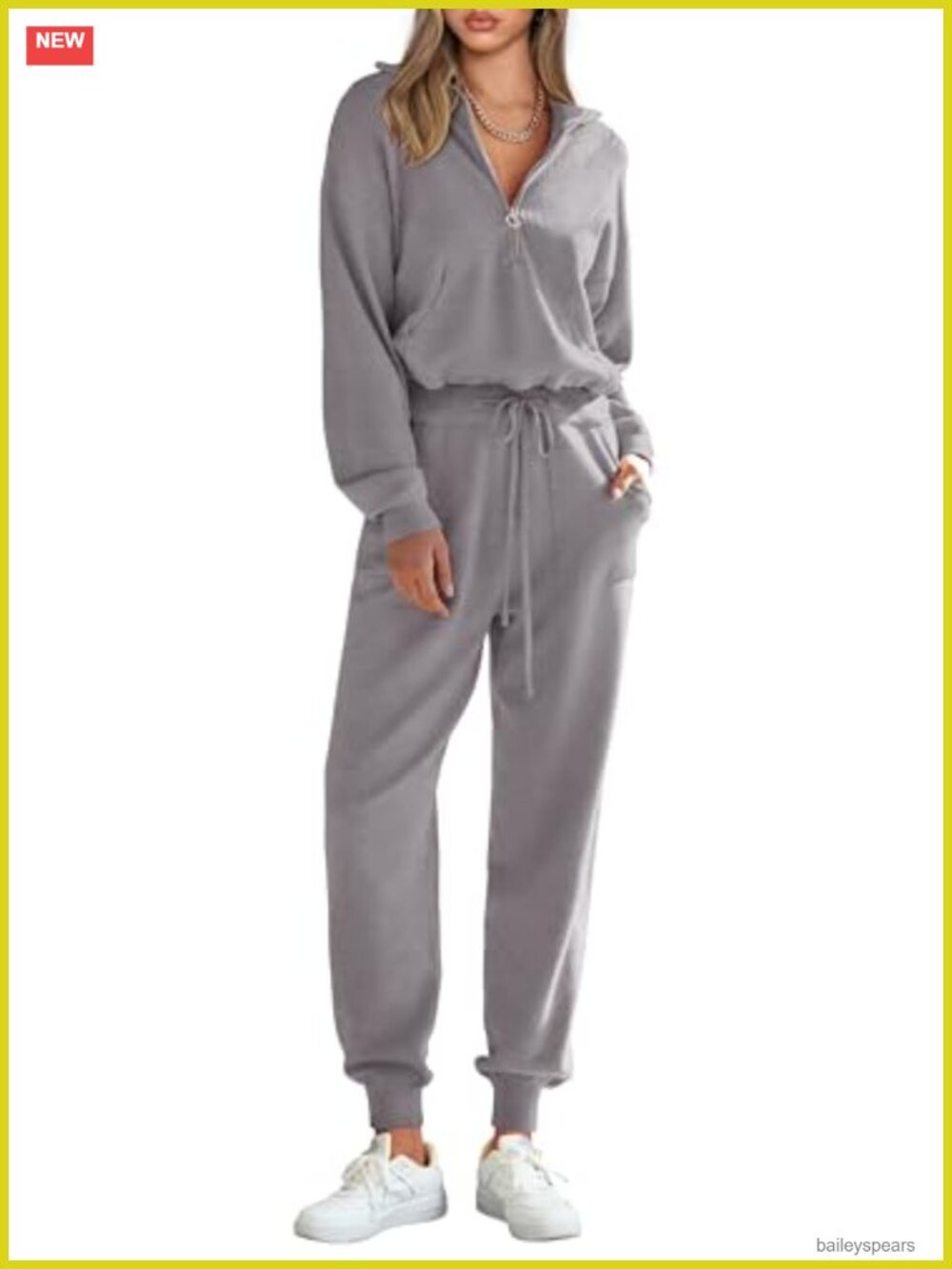 Soft Stretchy Sweater Fabric 2 Piece Tracksuit Set, Zip Up Sweatshirt & Jogger